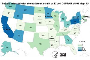 Map CDC Romaine E. Coli Outbreak 300x202